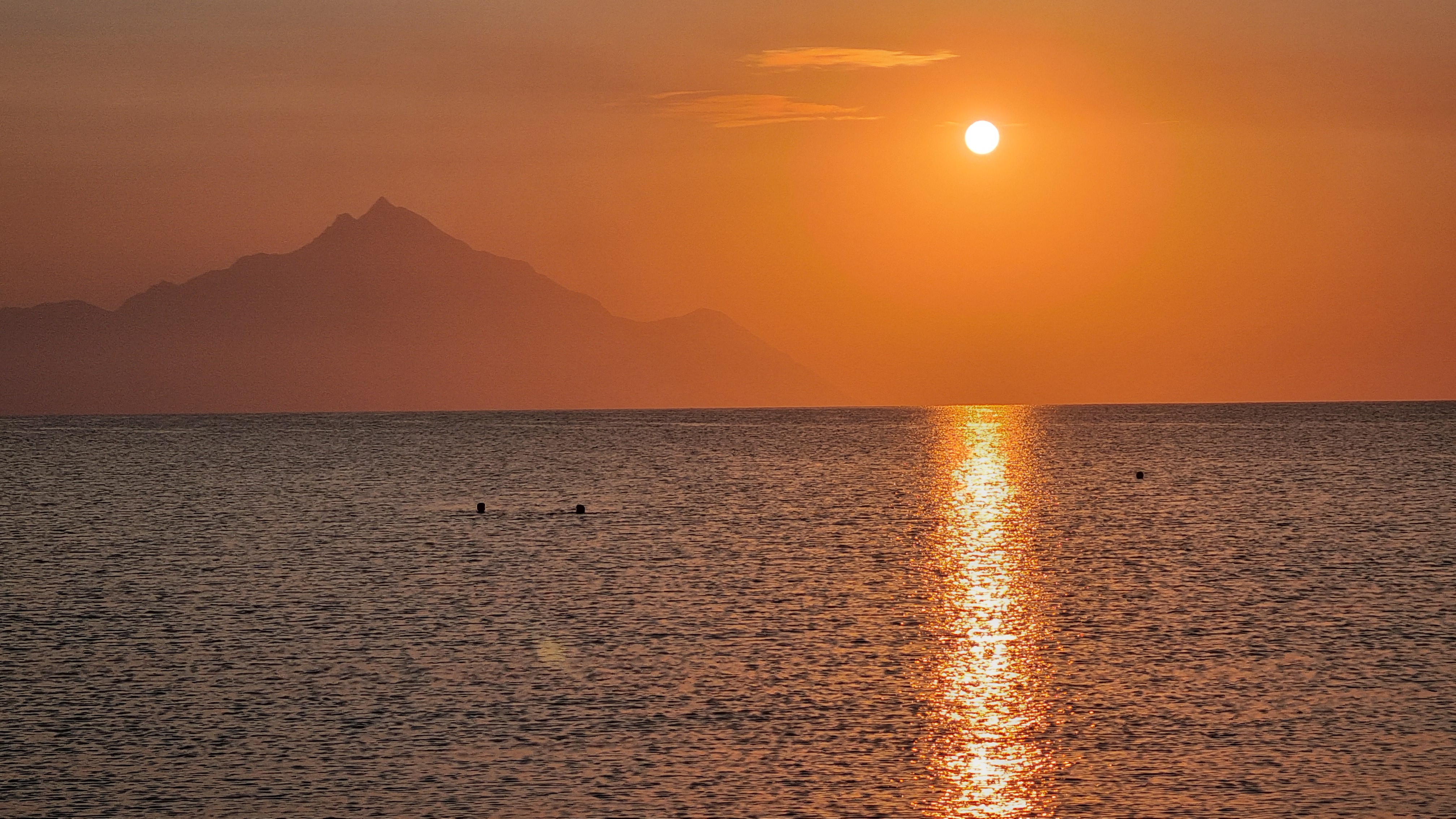 Sunrise over the sea near Sarti beach