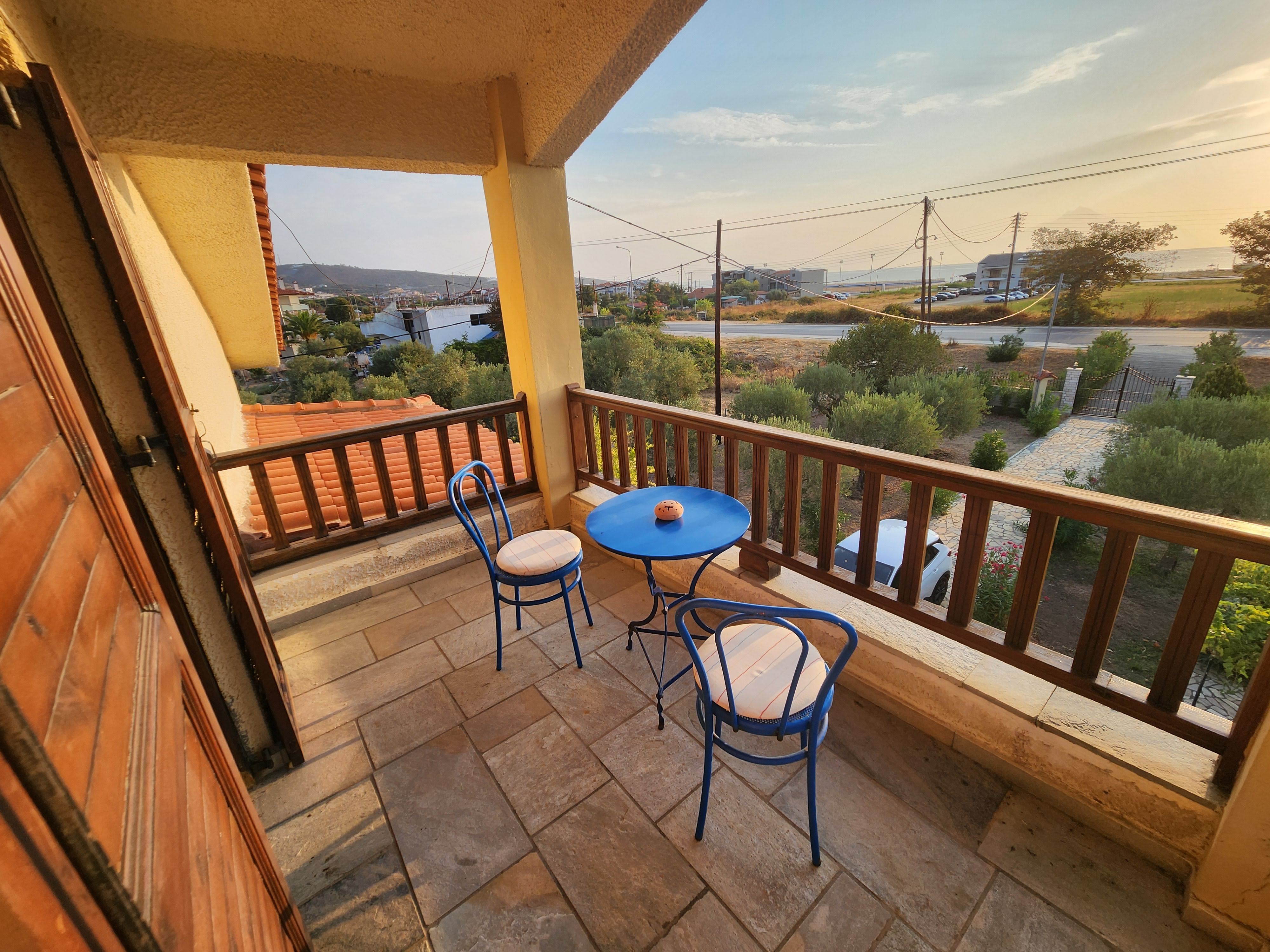 Sea-view terrace at Konak Sarti in the morning light